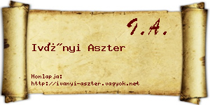 Iványi Aszter névjegykártya