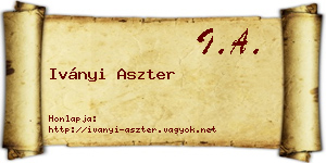 Iványi Aszter névjegykártya